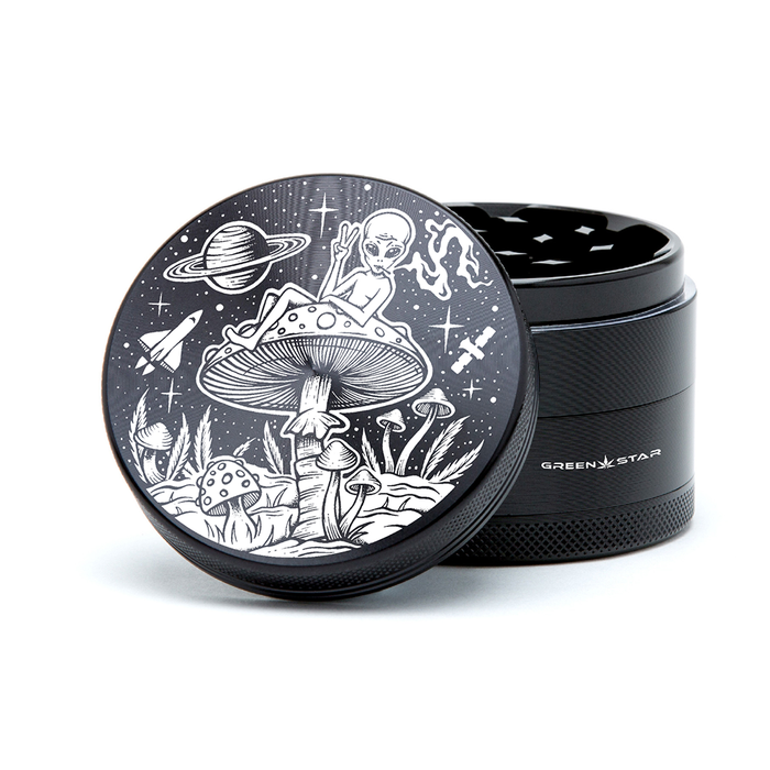 Green Star | 2.5" (63mm) Grinder - Alien on Mushrooms Design