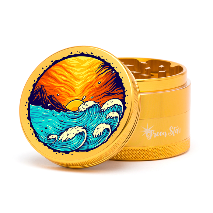 Green Star | 2.5" (63mm) Grinder - Sunset Wave Design