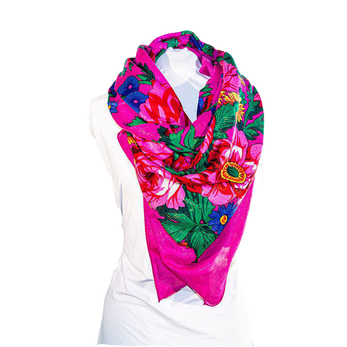 Metallic Kokum Floral Scarf Pack of 10