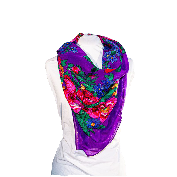 Metallic Kokum Floral Scarf Pack of 10