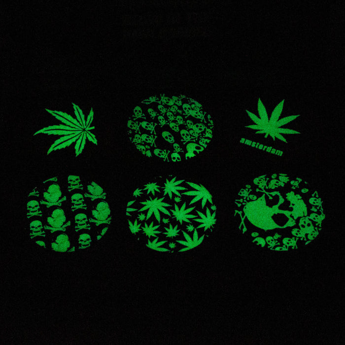 Glow In the Dark - 4 Part Grinder, 63MM Assorted Designs Box of 6 [PH6918-Stoner]