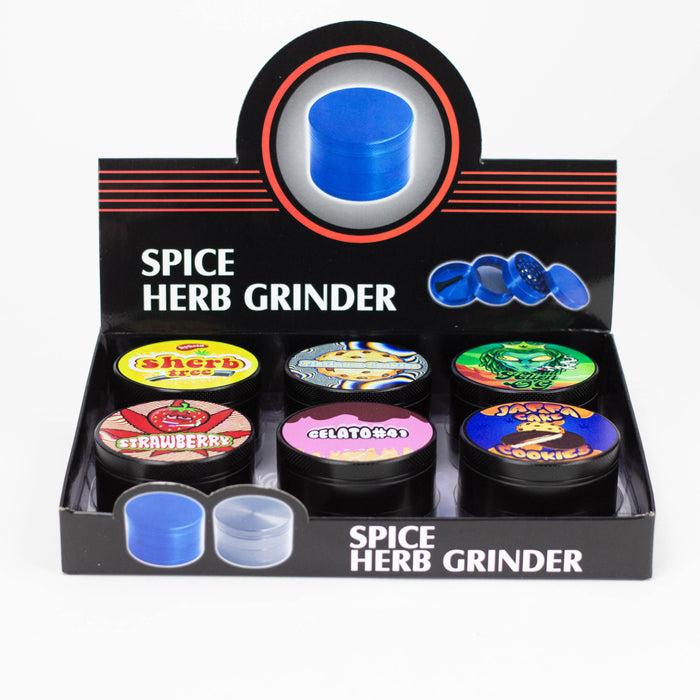 4 Parts Spice Herb Grinder Assorted Box of 6