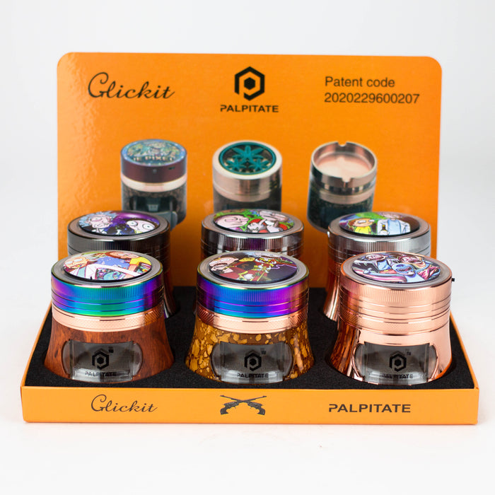 Glickit | 4 Part CNC Herb Grinder Cartoon Design RM Box of 6 [MG-067-11]