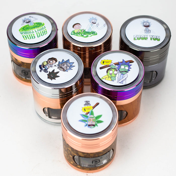 Glickit | 4 Part CNC Herb Grinder Cartoon Design RM Box of 6 [MG-066-19]