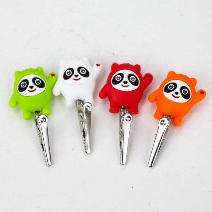 Silicone Panda Roach Clip Jar of 100 [71-03A-PA]