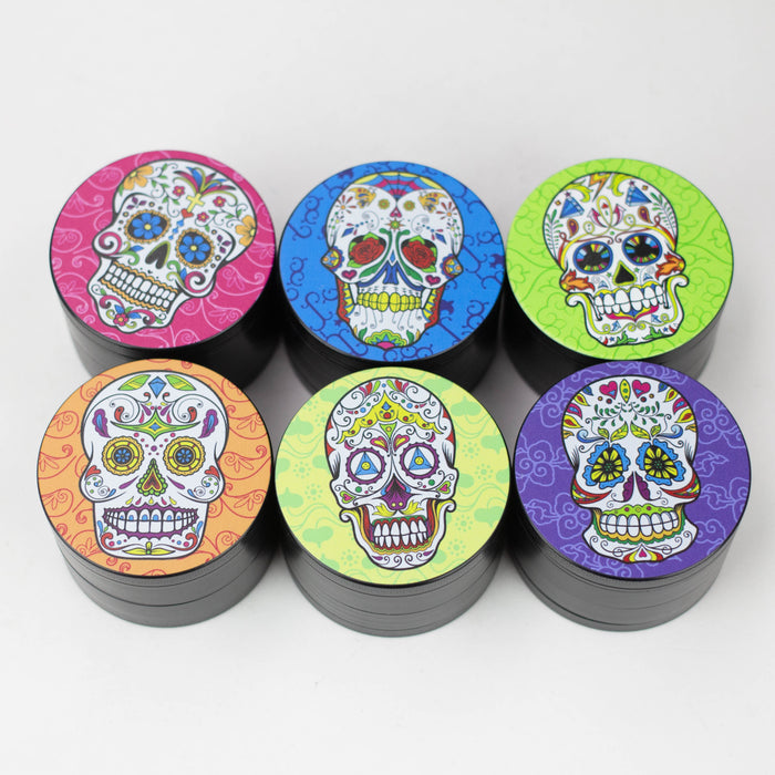 2.2" Sugar Skull Metal Grinder 4 Layers Box of 6 [GZ355]