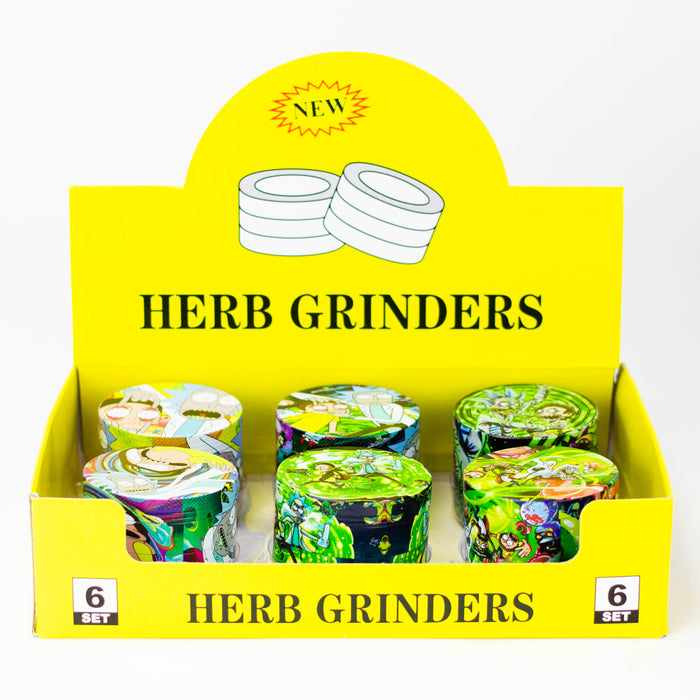 2.2" Metal Grinder RM Cartoon 4 Layers Box of 6 [GZ325]