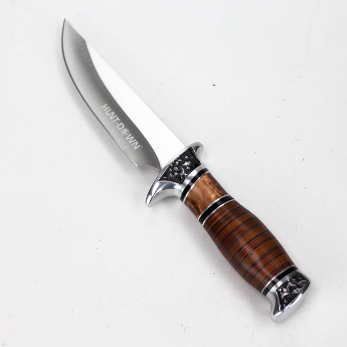 Hunt-Down | 10" Fixed Blade Knife with engraved Handle and Sheath [9114]