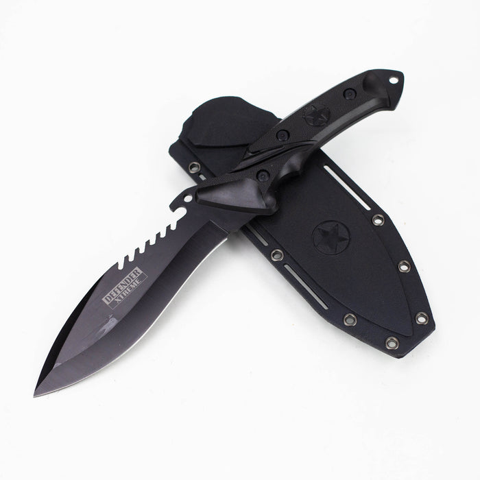 Defender-Xtream | 11" Black Hunting Knife with Sheath [6162]