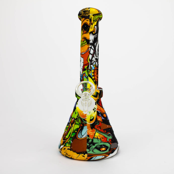 8" Silicone Bong With Assorted Graphics  [7050121B]