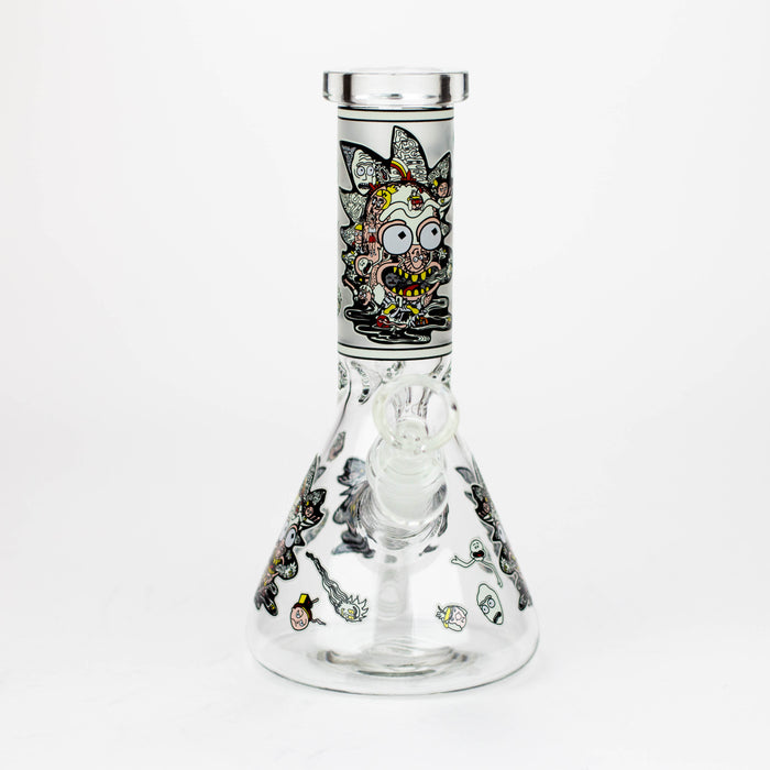 8" Glow in the dark Glass Bong with RM design [BH085]