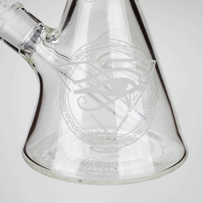 15.5" Egyptian Hieroglyph / 7 mm / Glow in the dark / Glass Bong  [LL034-YLW]