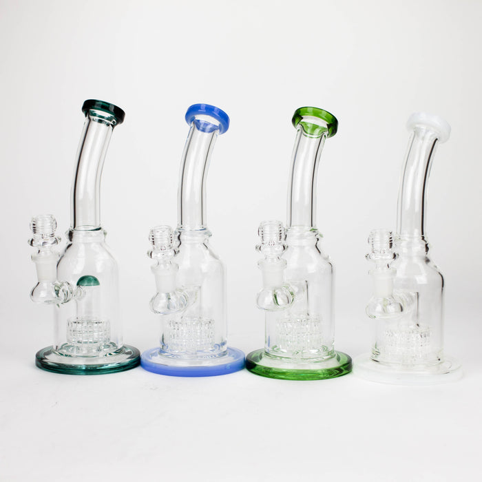 9" bent neck bubbler with tier diffuser [Color Assorted]