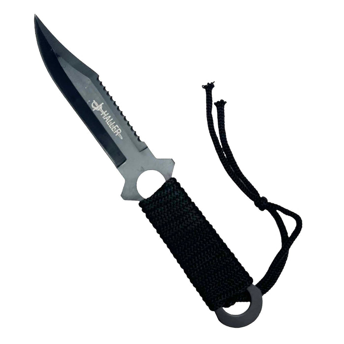 8-1/2" Full Tang Fixed Black Blade Hunting Knives With ABS Case