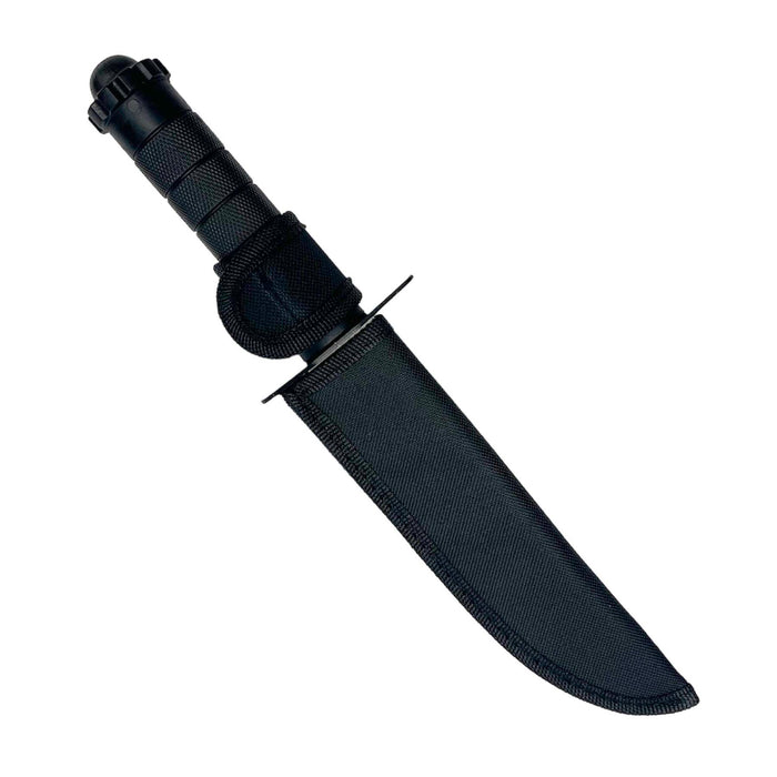 11" Tactical Fixed Blade Hunting Knife Leather Handle with Sheath