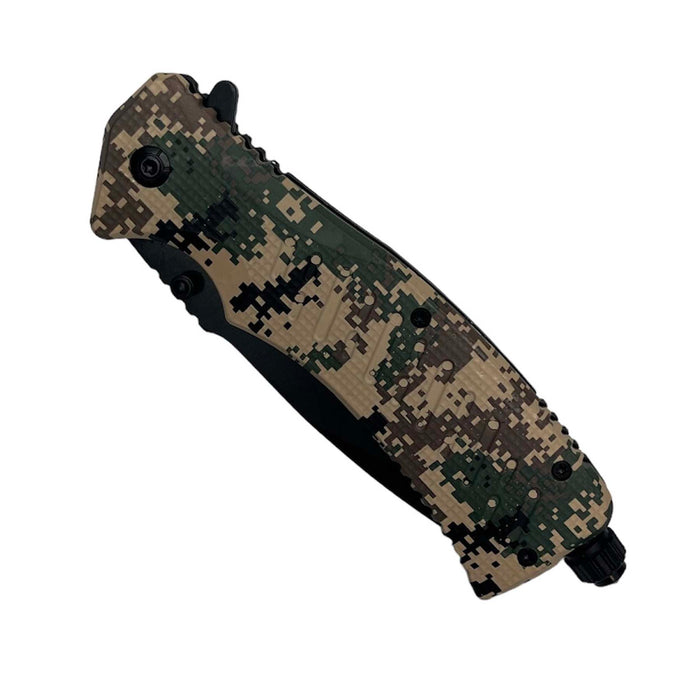 8.5" Spring Assisted Knife Camo ABS Handle