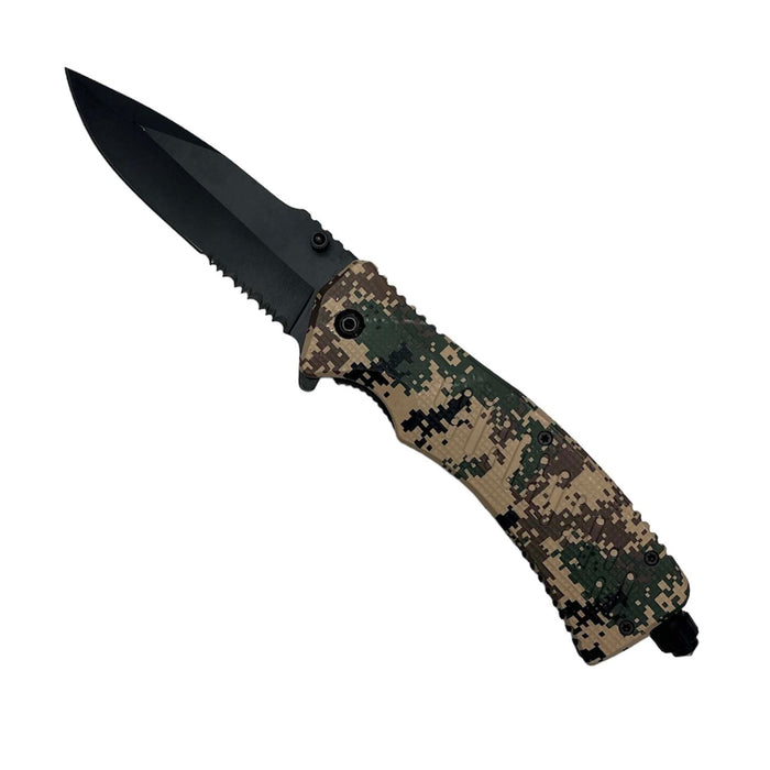 8.5" Spring Assisted Knife Camo ABS Handle