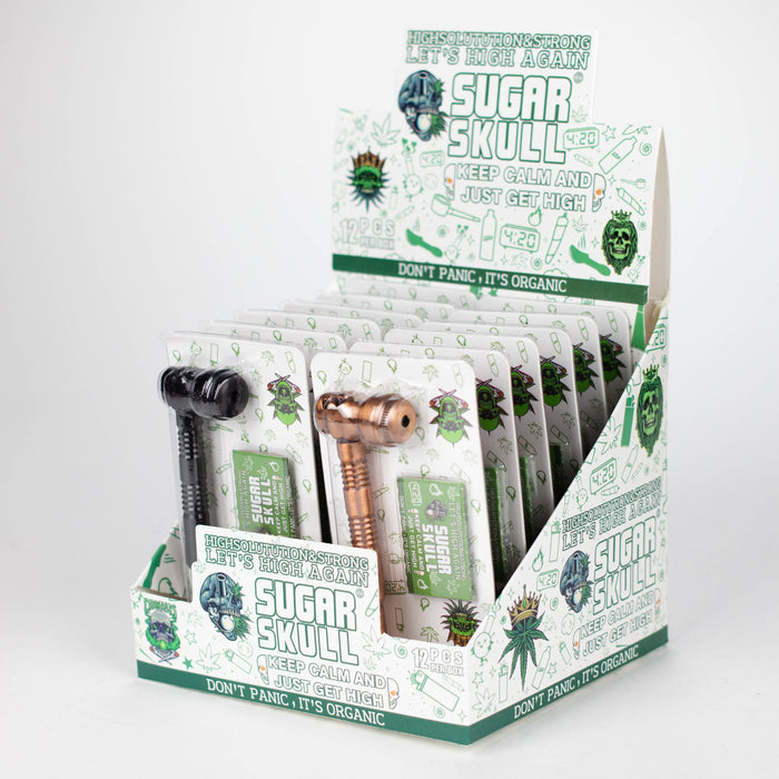 Sugar Skull | Super Slim Metal Pipe With Screen Extra Long Box Of 12