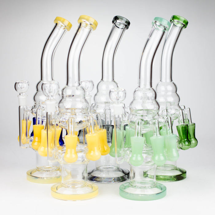 13" Multi chamber glass bong with inline difuser