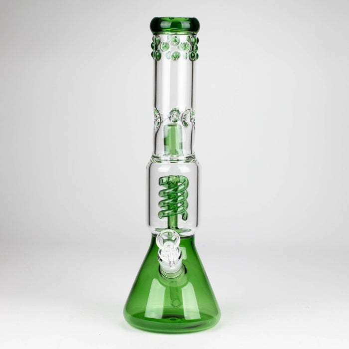 14" Color accented 7 mm glass water bong