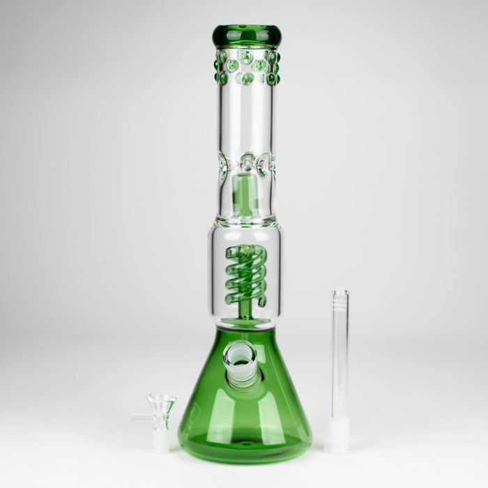 14" Color accented 7 mm glass water bong