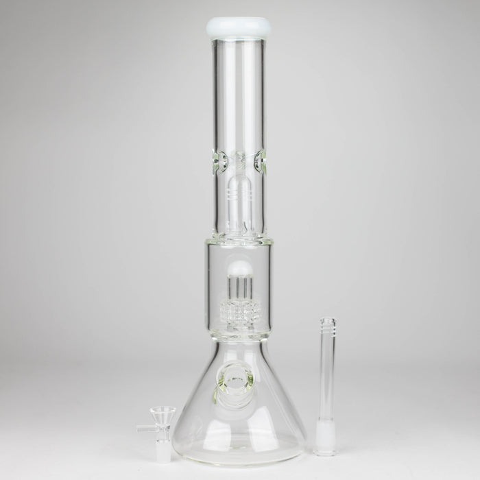 16" Color accented 7 mm glass water bong With Dffiuser