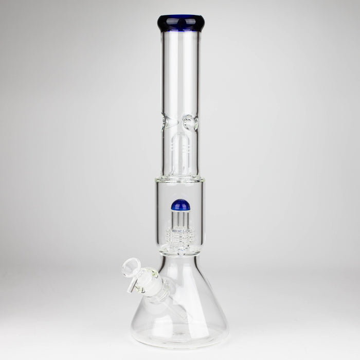 16" Color accented 7 mm glass water bong With Dffiuser