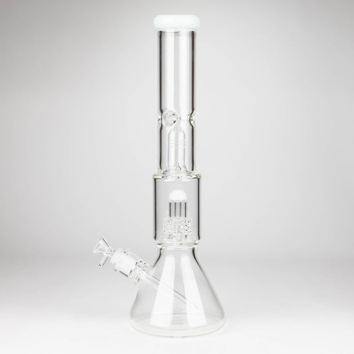 16" Color accented 7 mm glass water bong With Dffiuser