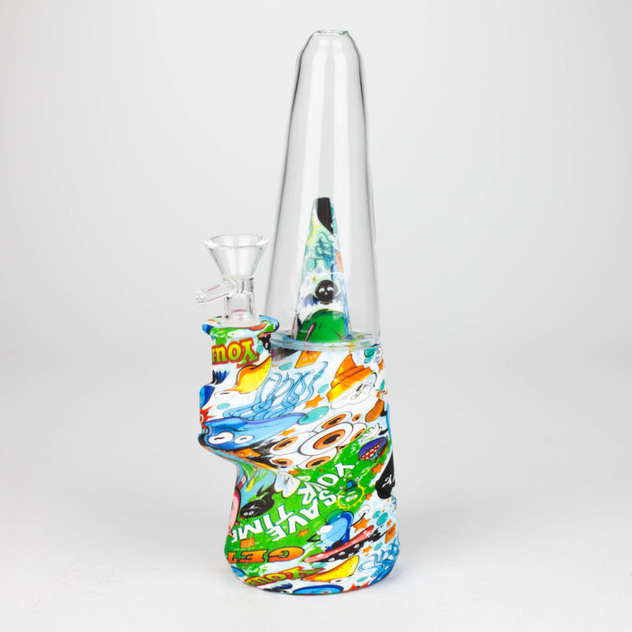 8.5" Silicone cone shape water bong-Assorted [H151P]