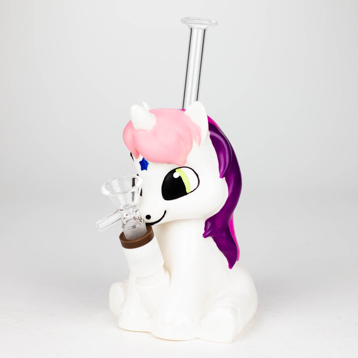 7.6" Vinyl unicorn water pipe [H395]