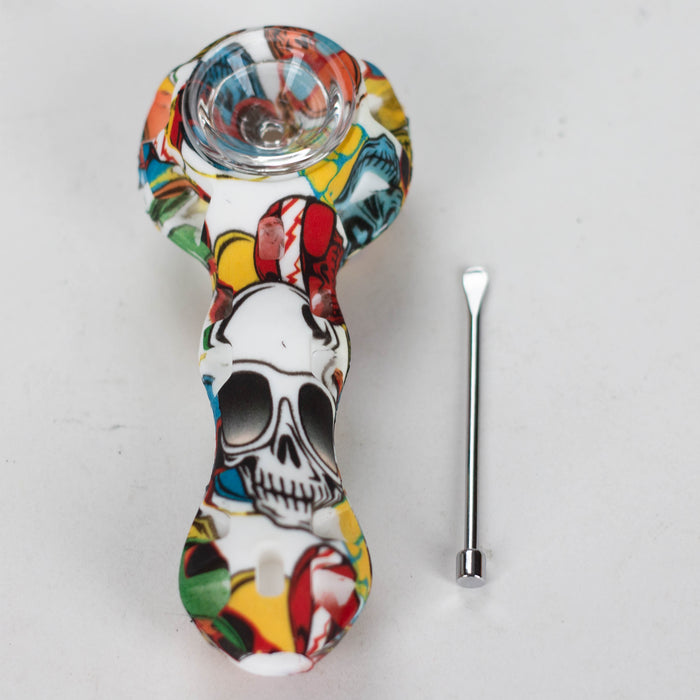 HIT | 4.5" Silicone hand pipe with glass bowl Jar of 20