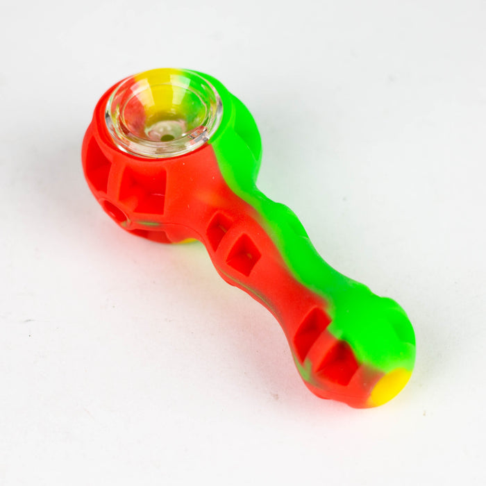 Silicone hand pipe with glass bowl and Jar