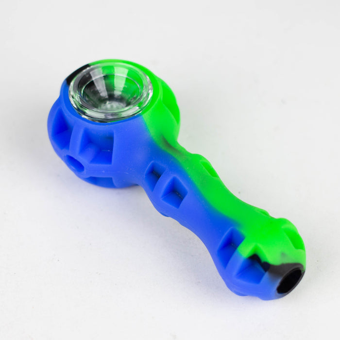 Silicone hand pipe with glass bowl and Jar