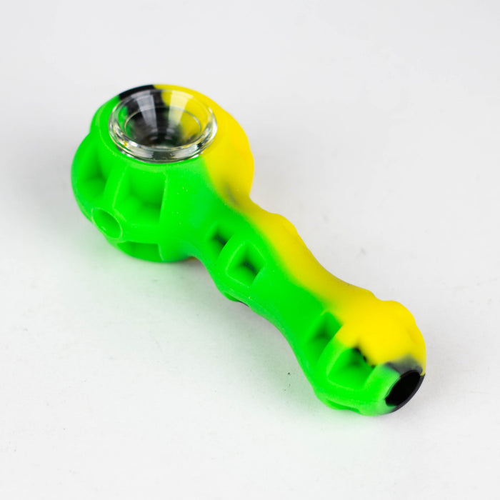 Silicone hand pipe with glass bowl and Jar