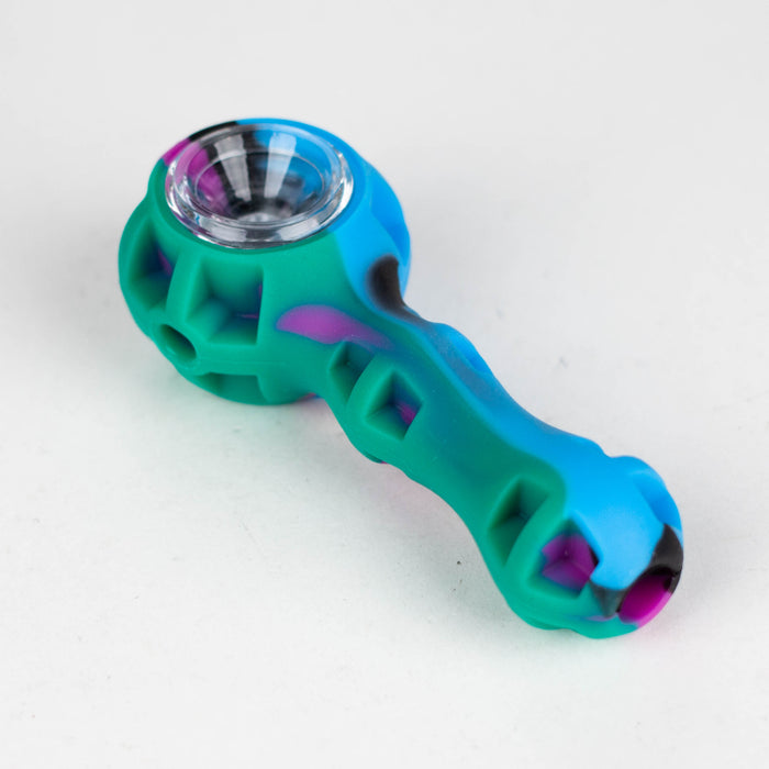 Silicone hand pipe with glass bowl and Jar