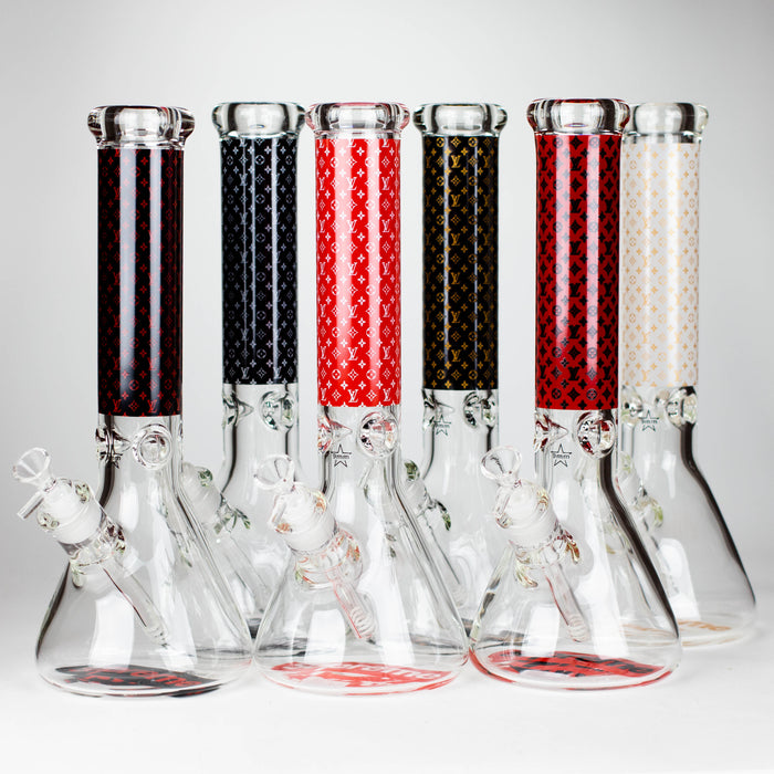 14" Luxury Pattern 9mm glass bong [PIP871]