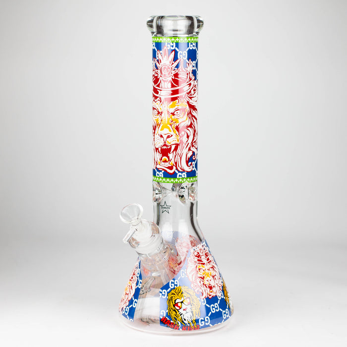 14" Hash King Lion Glow 9mm glass bong [PIP867]