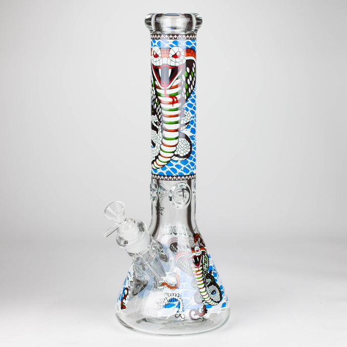 14" Cobra snake Glow 9mm glass bong [PIP868]