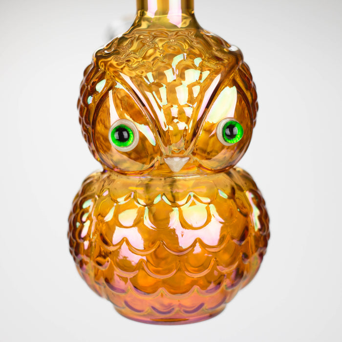 9" Owl Electroplate Glass Bong