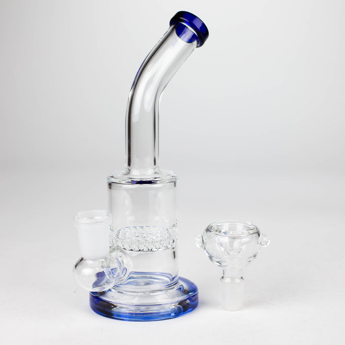 7" Bent neck glass bubbler with Honeycomb diffuser