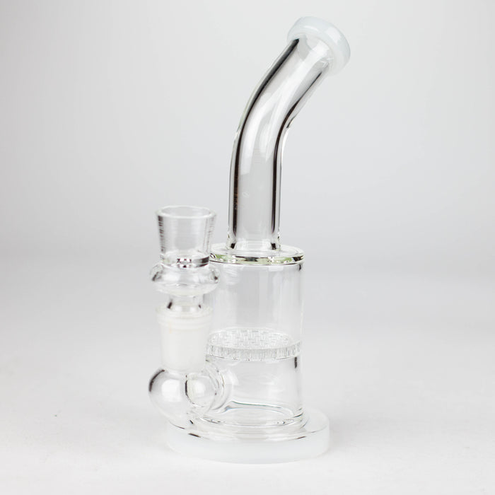 7" Bent neck glass bubbler with Honeycomb diffuser