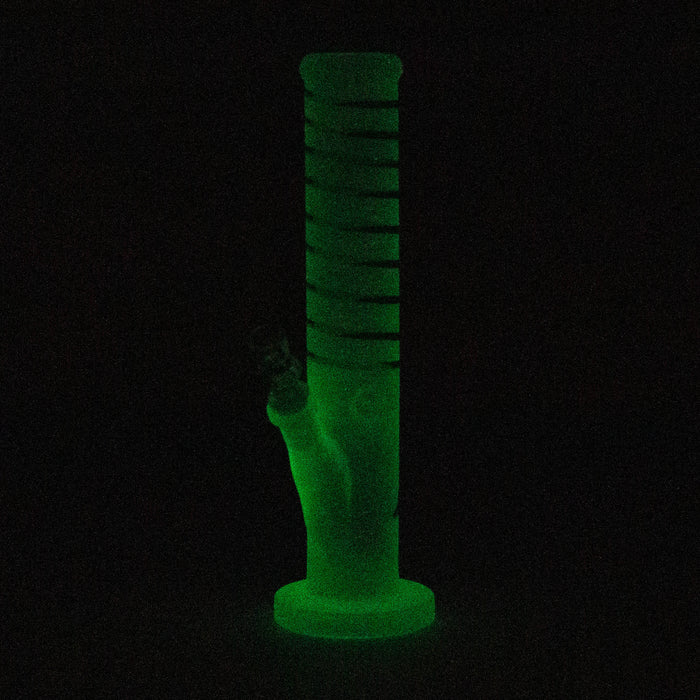 12" GLOW IN DARK STRAIGHT TUBE BONG WITH ICE CATCHER