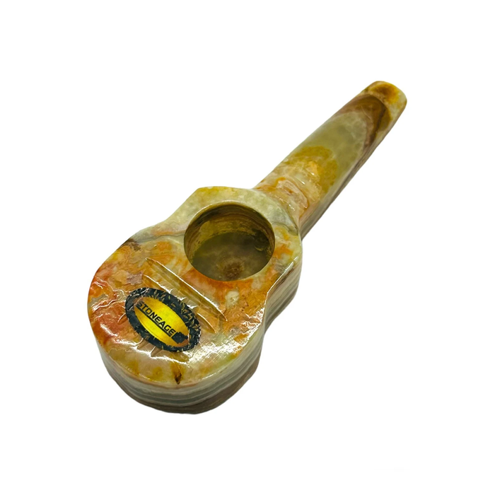 StoneAge | 4" Handmade Jumbo Tobacco Smoking Pipes - Model: Guitar, Includes Display Box - Pack of 6