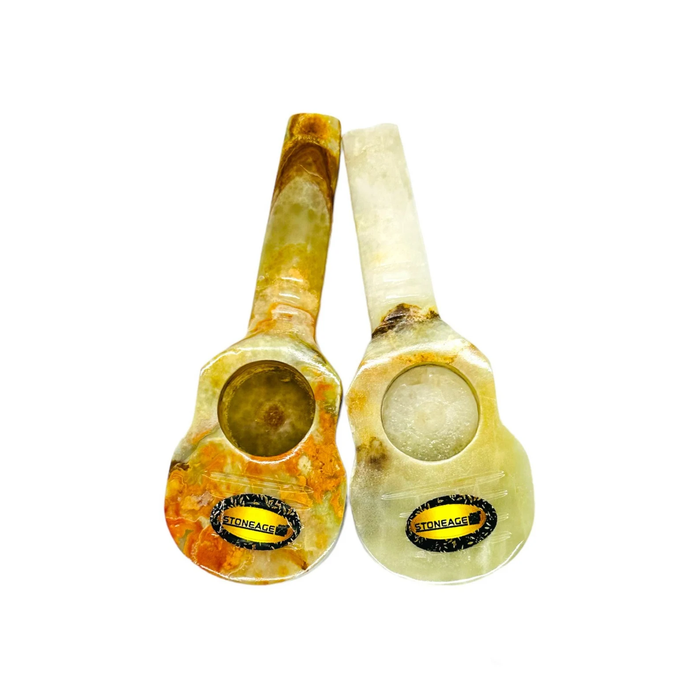 StoneAge | 4" Handmade Jumbo Tobacco Smoking Pipes - Model: Guitar, Includes Display Box - Pack of 6