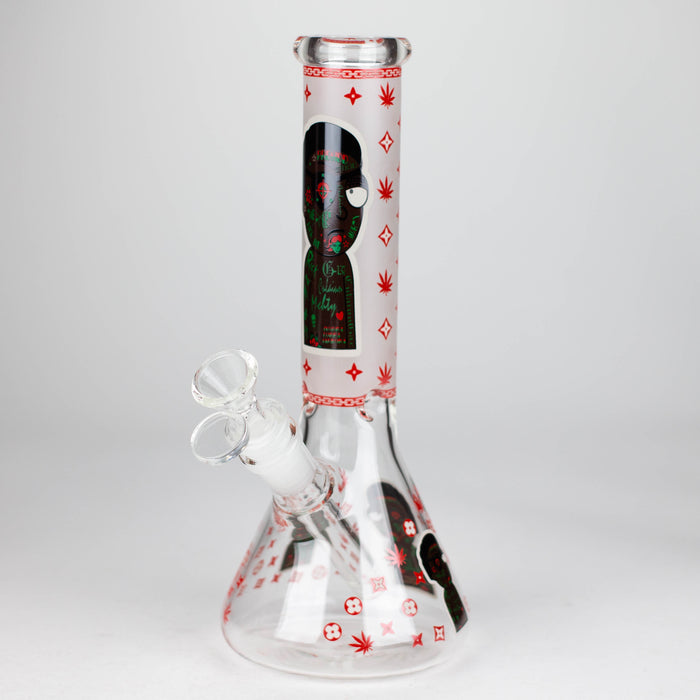 10" Glow in the dark Glass Bong With RM Design