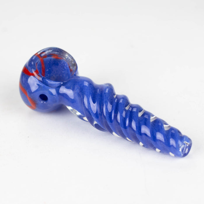 4" Twist glass hand pipe pack of 2