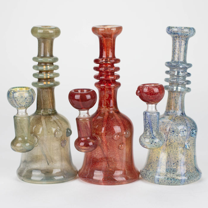 8" marble design multi color glass water bong