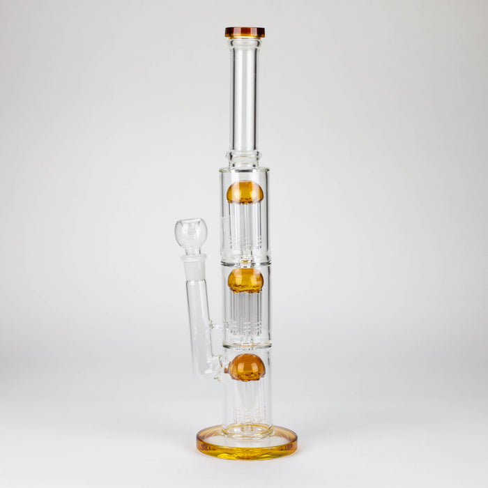 16" straight tube glass water bong with tree-arm percolator and diffuser