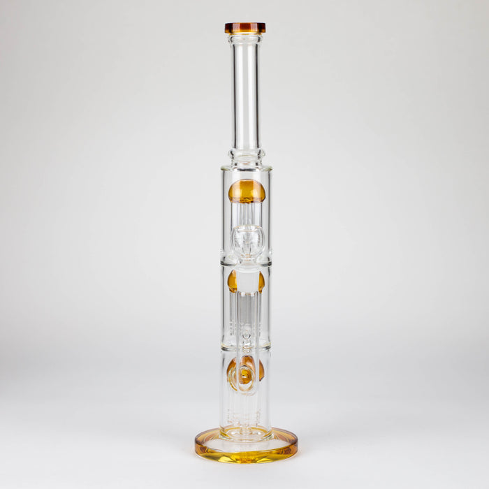 16" straight tube glass water bong with tree-arm percolator and diffuser