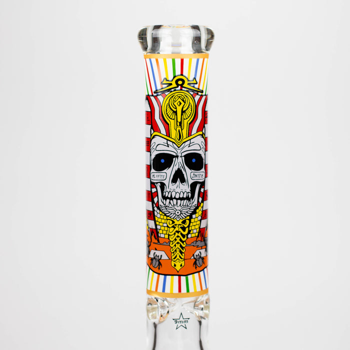 16" Glow in the dark 9mm glass water bong [GBT2301]